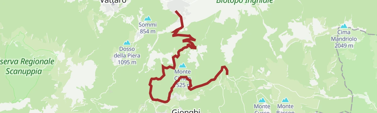 Route map: Peace Path 25: From Monterovere hotel to Caldonazzo